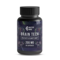 Front view of Mastermind brand Brain Tech Capsules six thousand milligram specialty supplement packaging