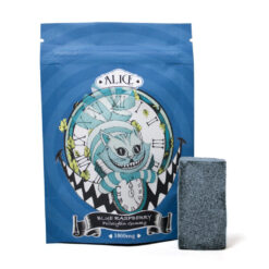 Front view of Alice brand Blue Raspberry flavor one thousand milligram specialty fruit chew packaging